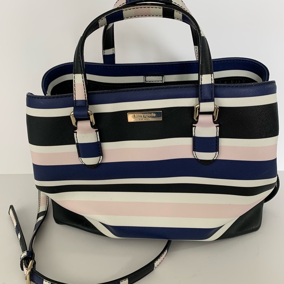 Kate Spade Laurel Way Evangelie striped satchel - Picture 2 of 6